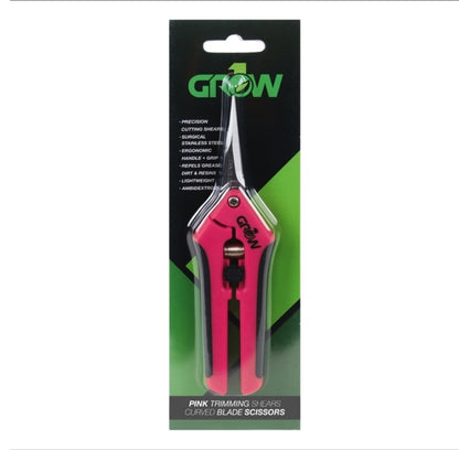 Grow1 Pink Trimming Shears, Curved Blade Scissors