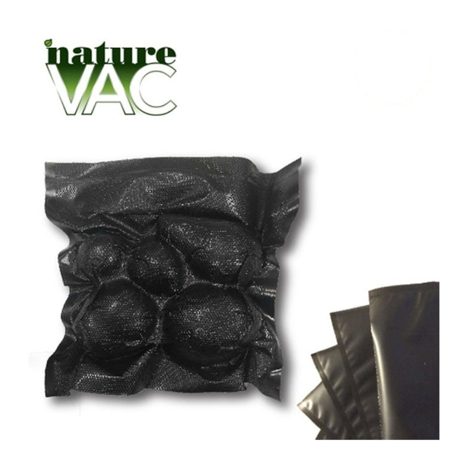 NatureVAC 15''x20'' Precut Vacuum Seal Bags All Black (50-pack)