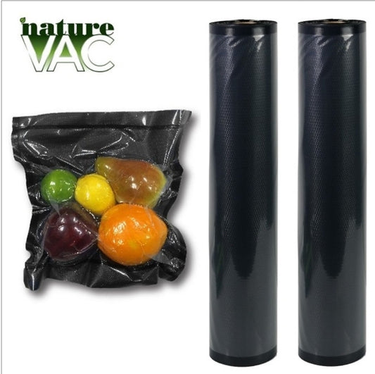 NatureVAC Vacuum Seal Bags 11in. x 19.5ft. Black/Clear (2 Rolls)