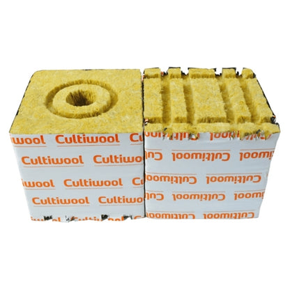 Cultiwool 6" x 6" x 6" Block w/ Optidrain & Donut Ring (48 Blocks/Case) - Cultilene